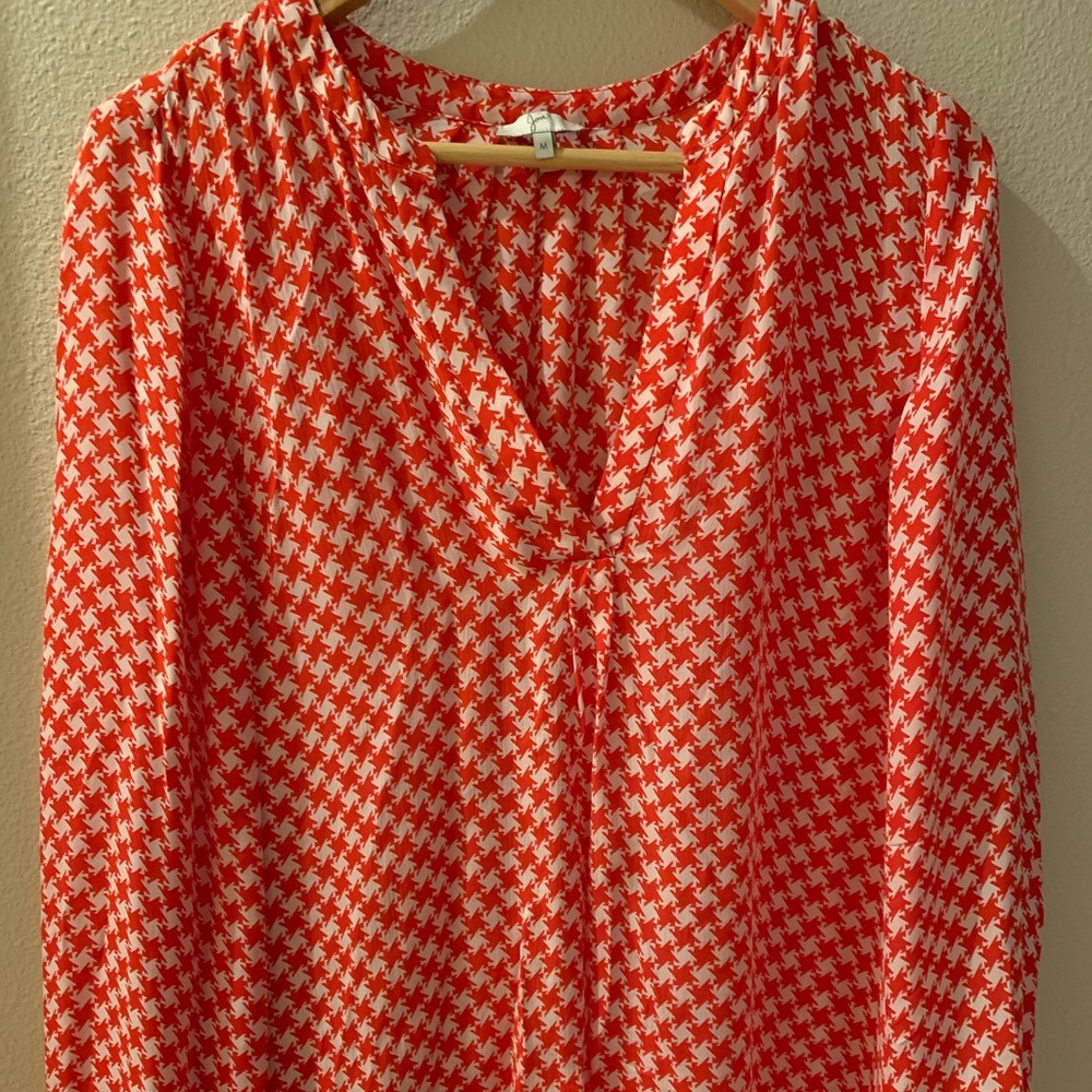 Joie houndstooth silk blouse